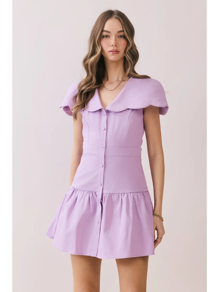 Oversized Scalloped Collar Dress