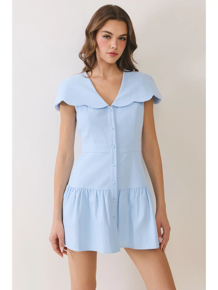Oversized Scalloped Collar Dress
