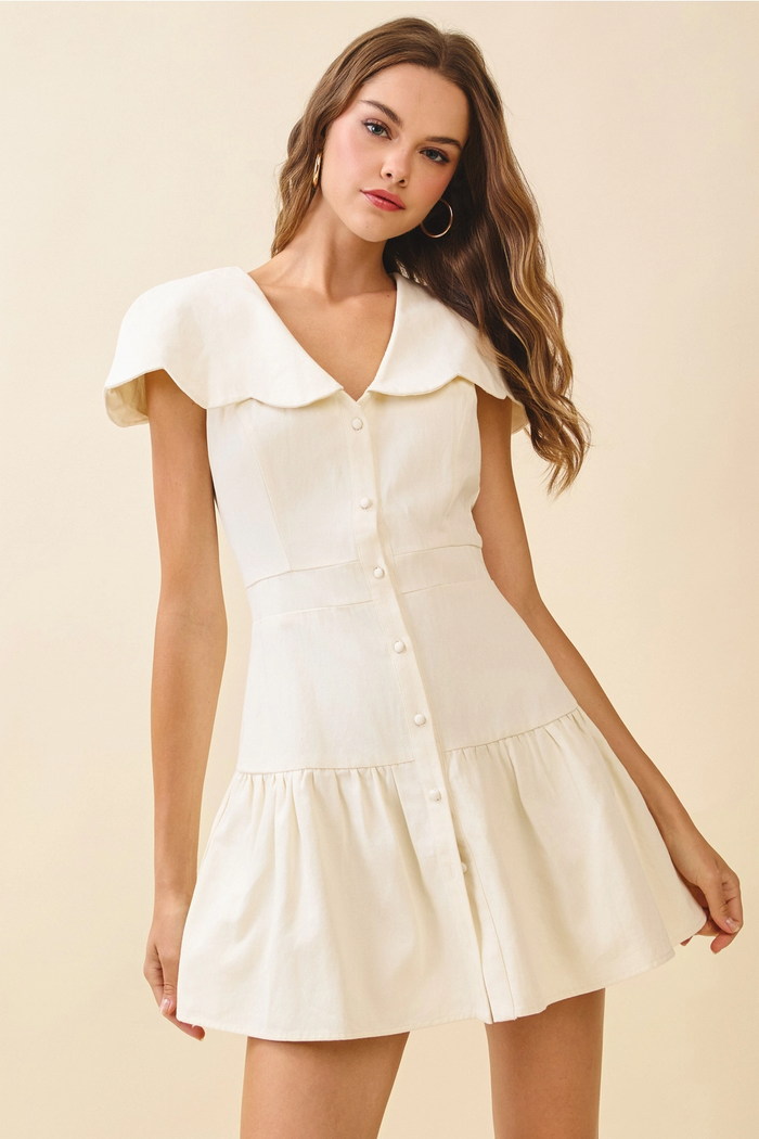 Oversized Scalloped Collar Dress