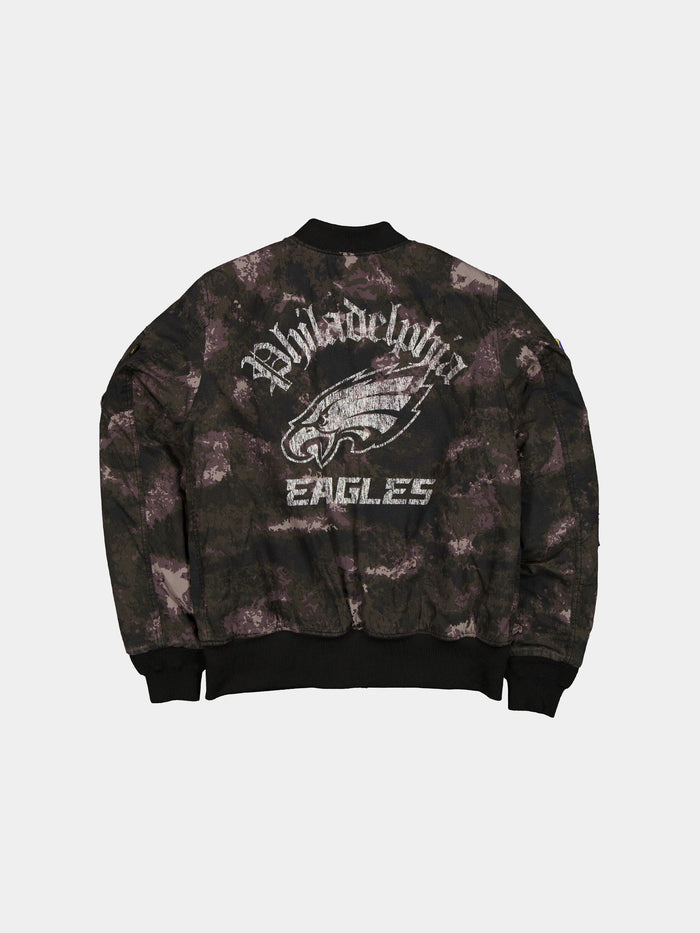 PHILADELPHIA EAGLES X ALPHA X NEW ERA MA-1 BOMBER JACKET (BLACK CAMO) OUTERWEAR Alpha Industries