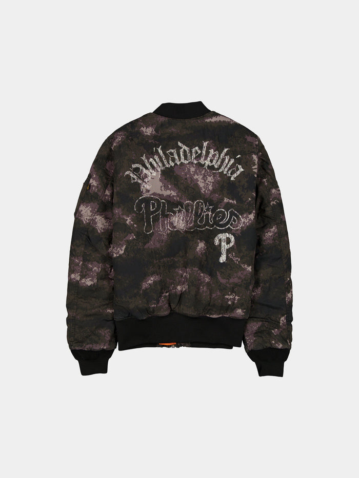 PHILADELPHIA PHILLIES X ALPHA X NEW ERA MA-1 BOMBER JACKET (BLACK CAMO) OUTERWEAR Alpha Industries