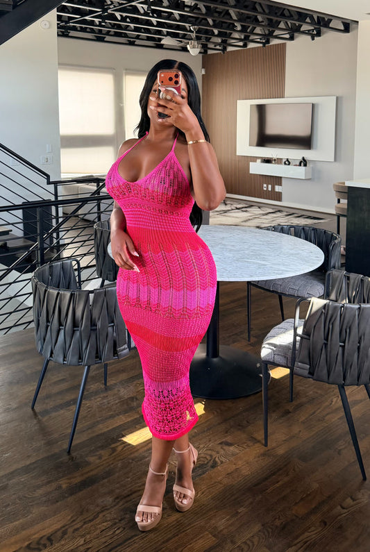 Pink Crochet midi