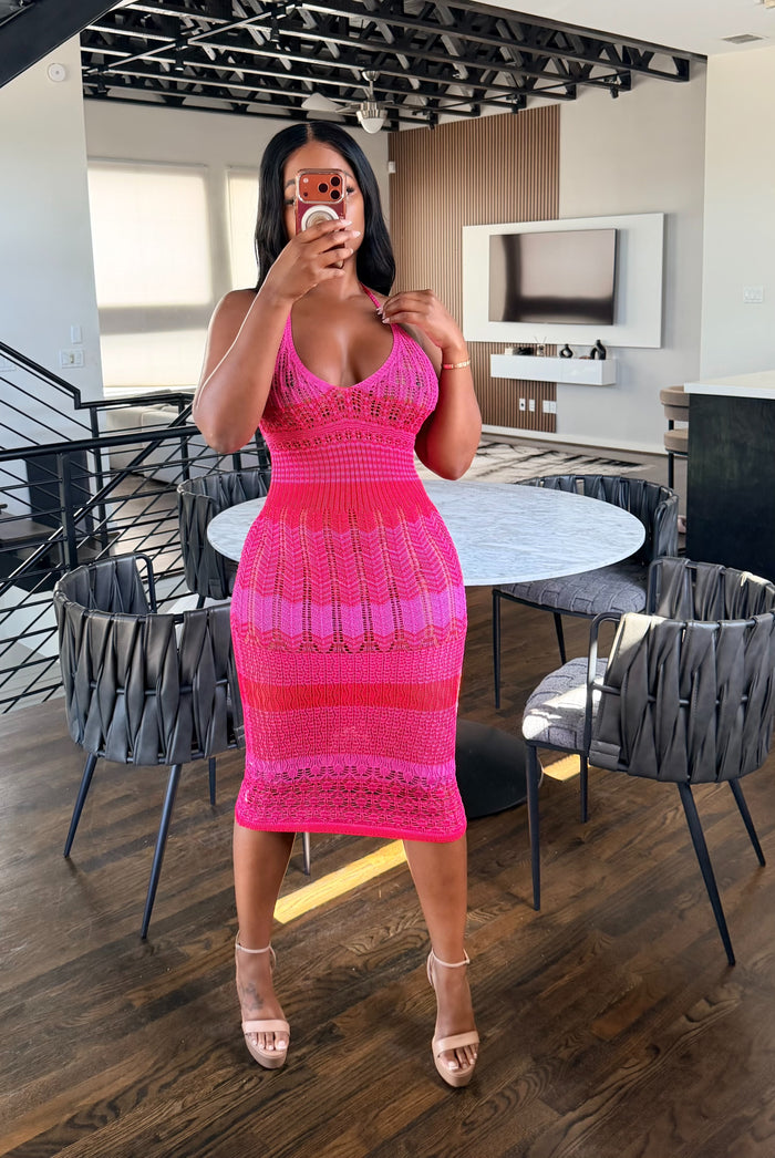 Pink Crochet midi