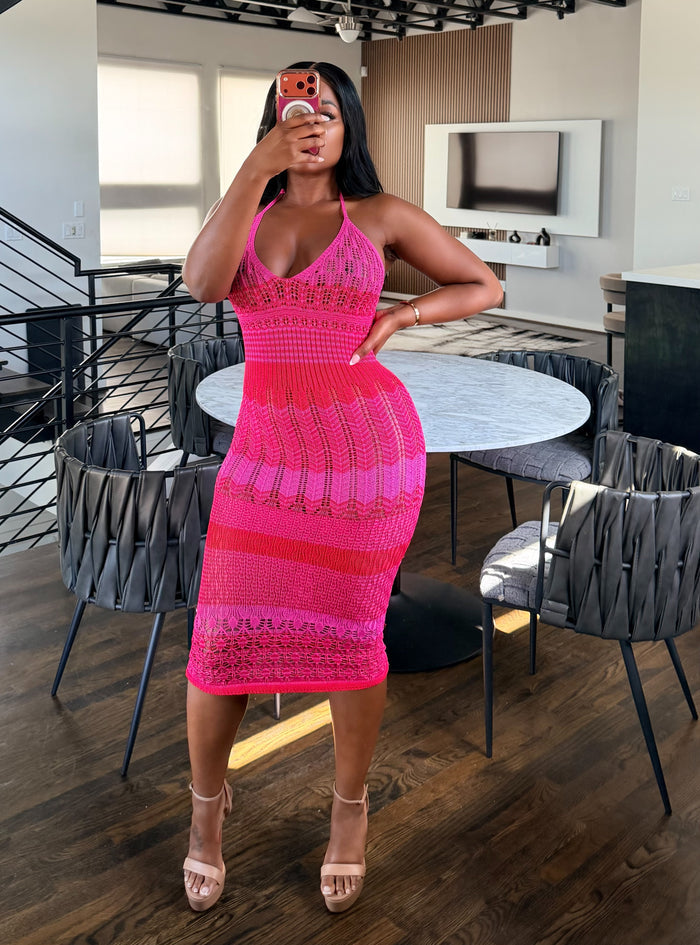Pink Crochet midi