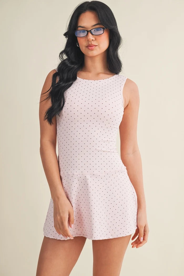 PINK POLKA DOT ROMPER