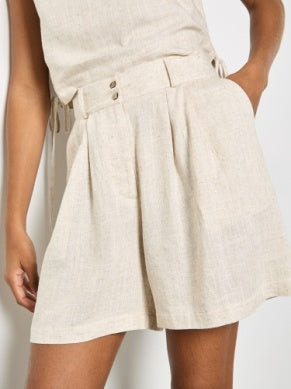 Pleated Detail Short - Greige Goods