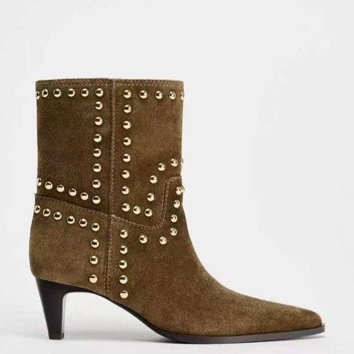Point Toe Kitten Heels Boots