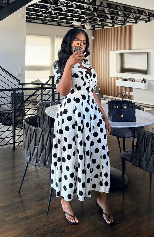 Polka dot A Line Dress