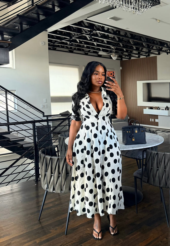 Polka dot A Line Dress