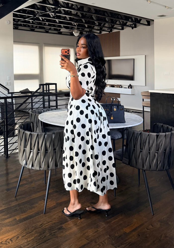 Polka dot A Line Dress
