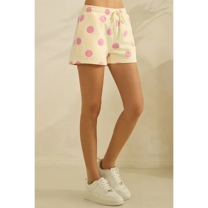 Polka Dot Sweatshorts - Greige Goods