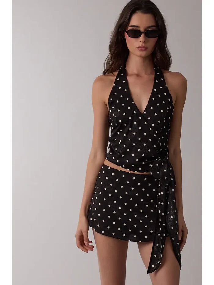 Polka Dot Top & Mini Skort Set - Greige Goods