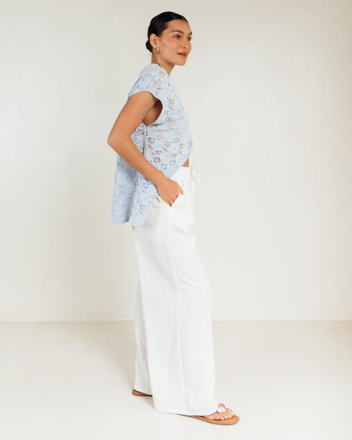 Poppy Lace Top in Blue - Lace Top in Sizes AU 6-26 - The Lullaby Club