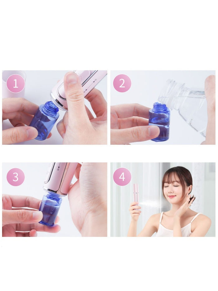 Portable Facial Mist Hydration Device – Pink