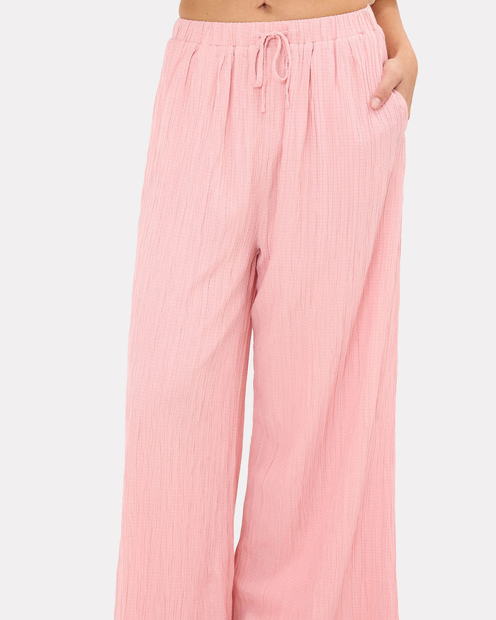 Posey Pants in Pink Crepe - Maternity & Postpartum Friendly Pants - The Lullaby Club