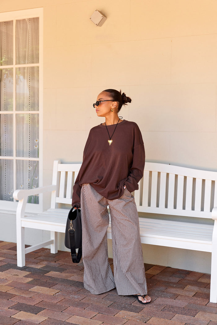 Posey Pants | Toffee Gingham