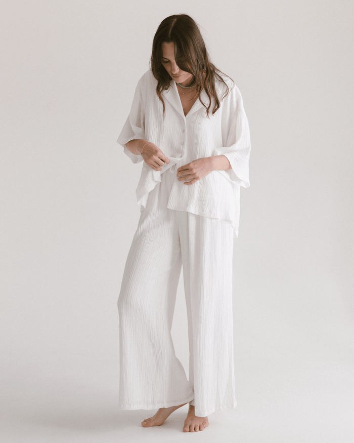 Posey Pants | White Crepe
