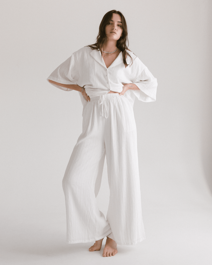 Posey Pants | White Crepe