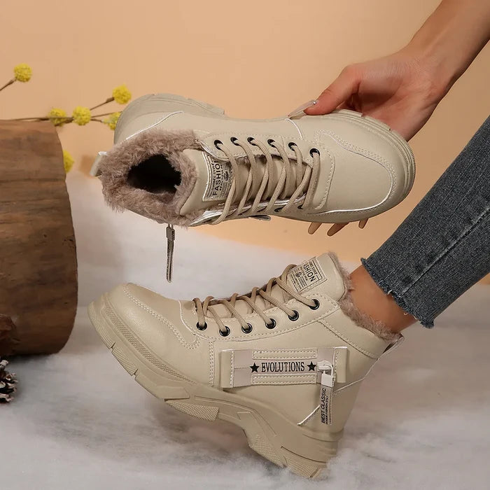 Premium Lace-Up Combat Boots with Fleece Line