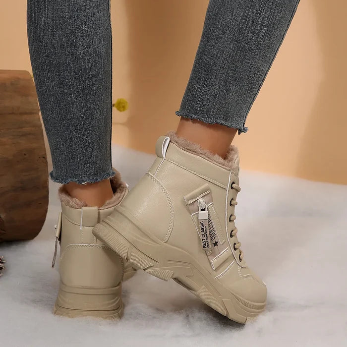 Premium Lace-Up Combat Boots with Fleece Line