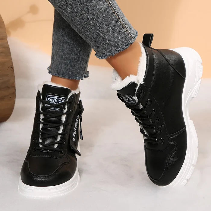 Premium Lace-Up Combat Boots with Fleece Line
