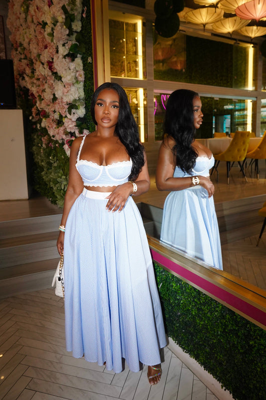 Pretty blue skirt set