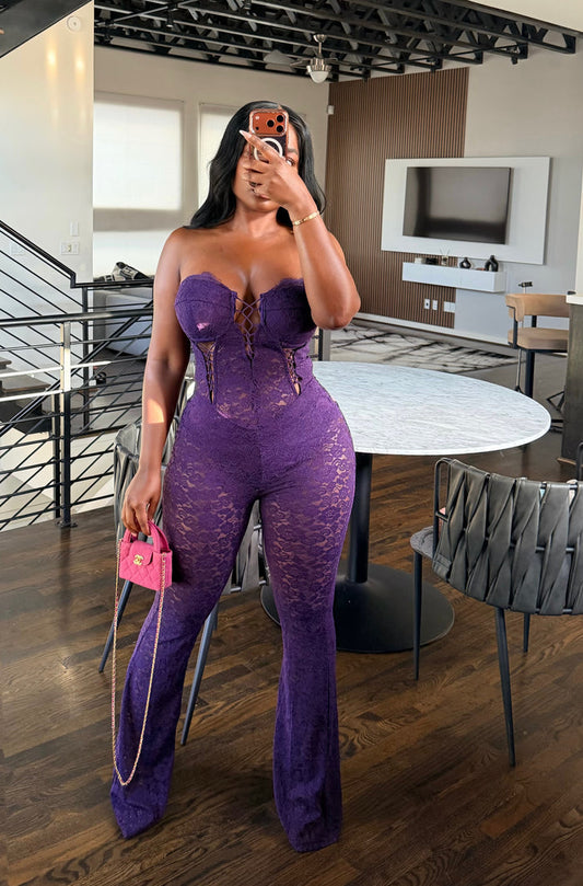 Purple Lace Jumpsuit