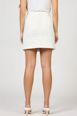 Quinn Button Front Skirt - Greige Goods