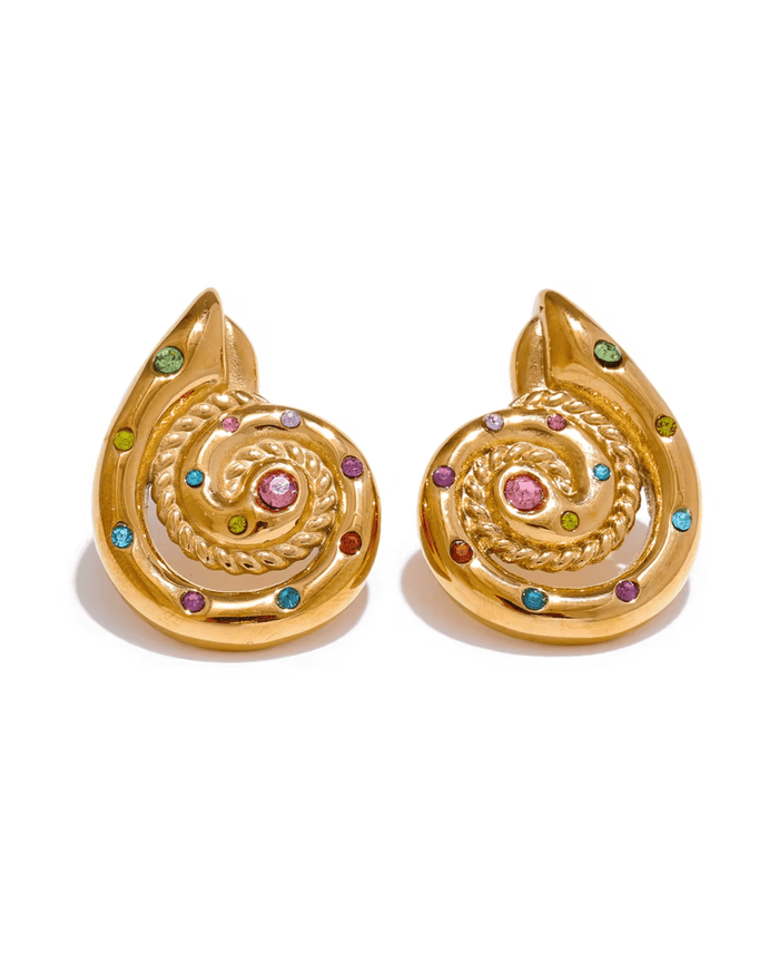 Rain Conch Earrings | Gold