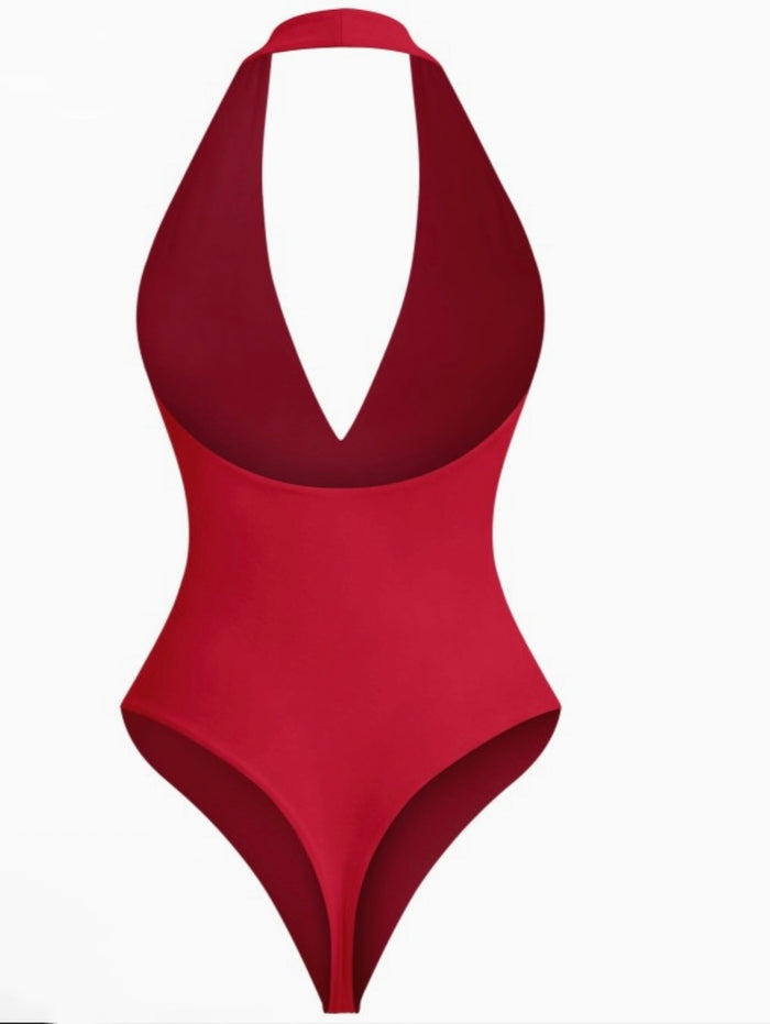 Red Halter bodysuit