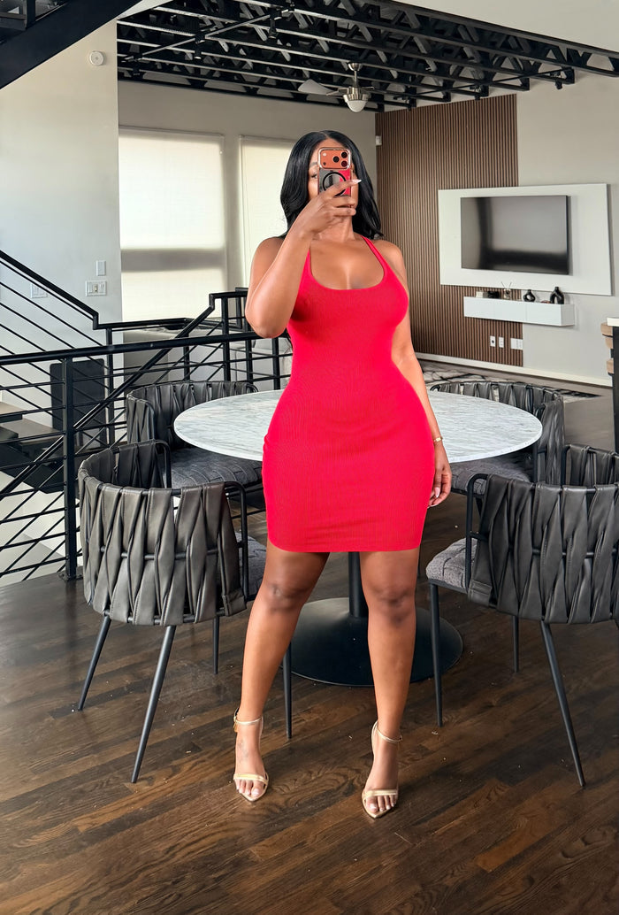 Red racer back mini