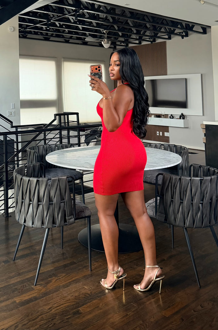Red racer back mini