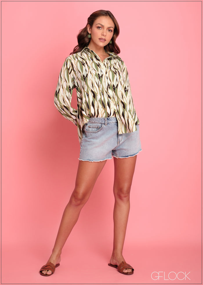 Regular Collar Button Down Shirt - 050224