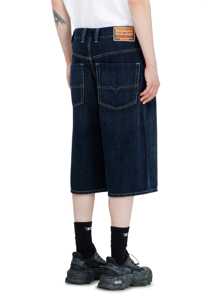 Relaxed denim shorts with dark wash