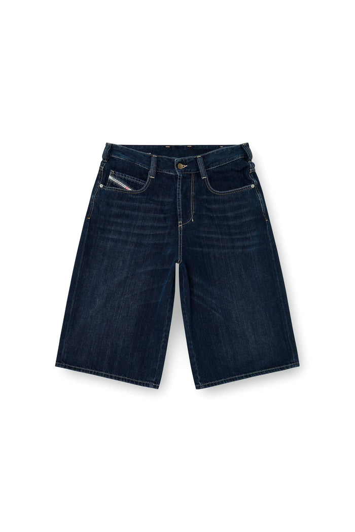 Relaxed denim shorts with dark wash