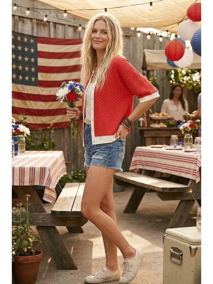 Relaxed Fit Polka Dot Top