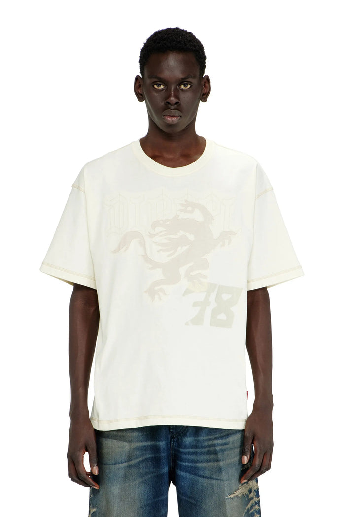 Relaxed T-shirt with prints and embroderies