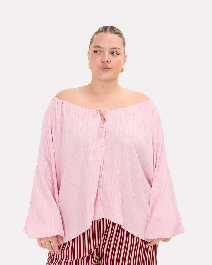 Renee Top in Pink Crepe | Size Inclusive AU 6-26 | The Lullaby Club
