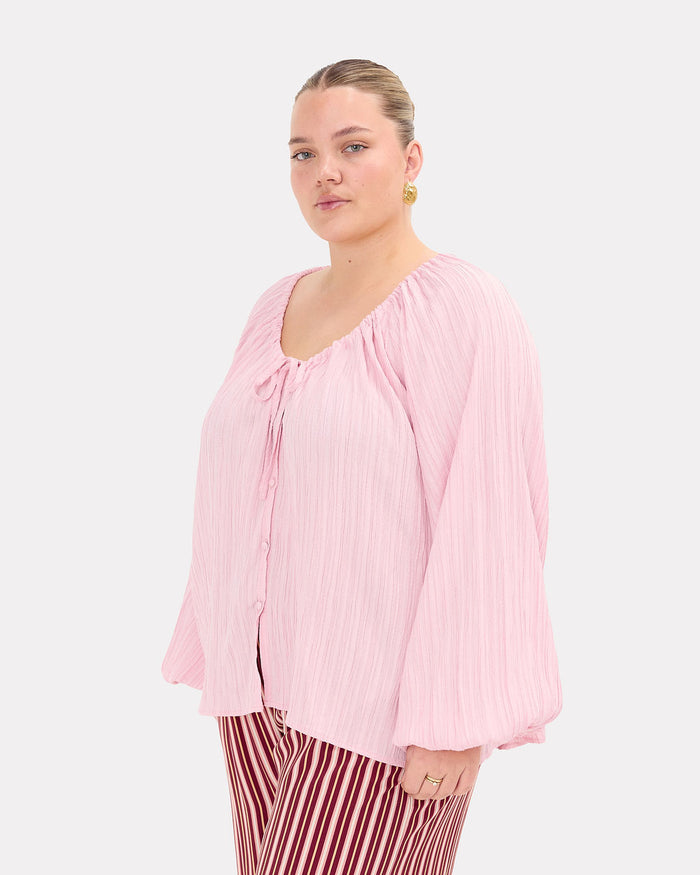 Renee Top in Pink Crepe | Size Inclusive AU 6-26 | The Lullaby Club