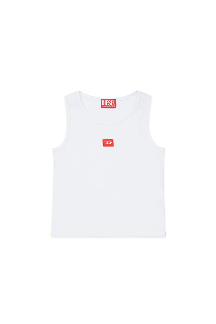 Ribbed cotton tank top with patch