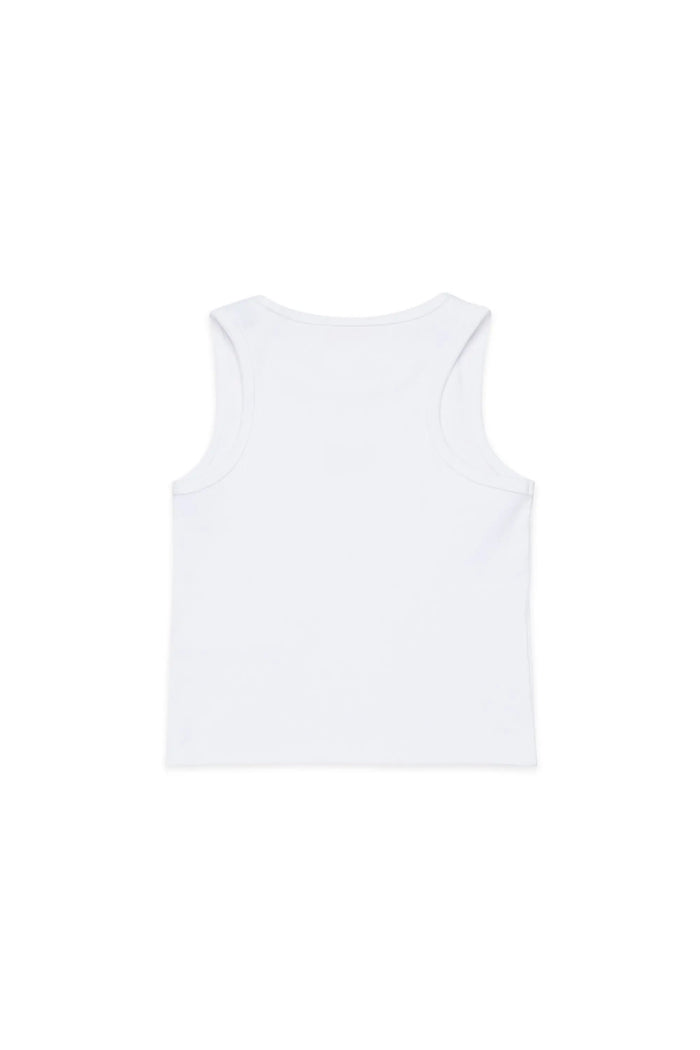 Ribbed cotton tank top with patch