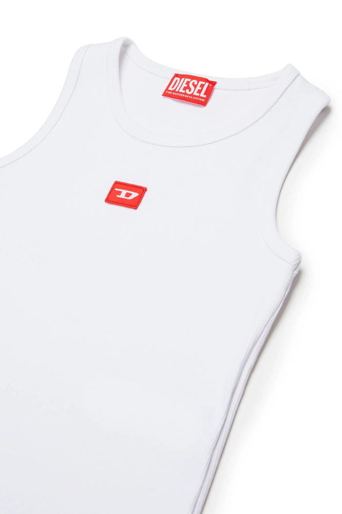 Ribbed cotton tank top with patch