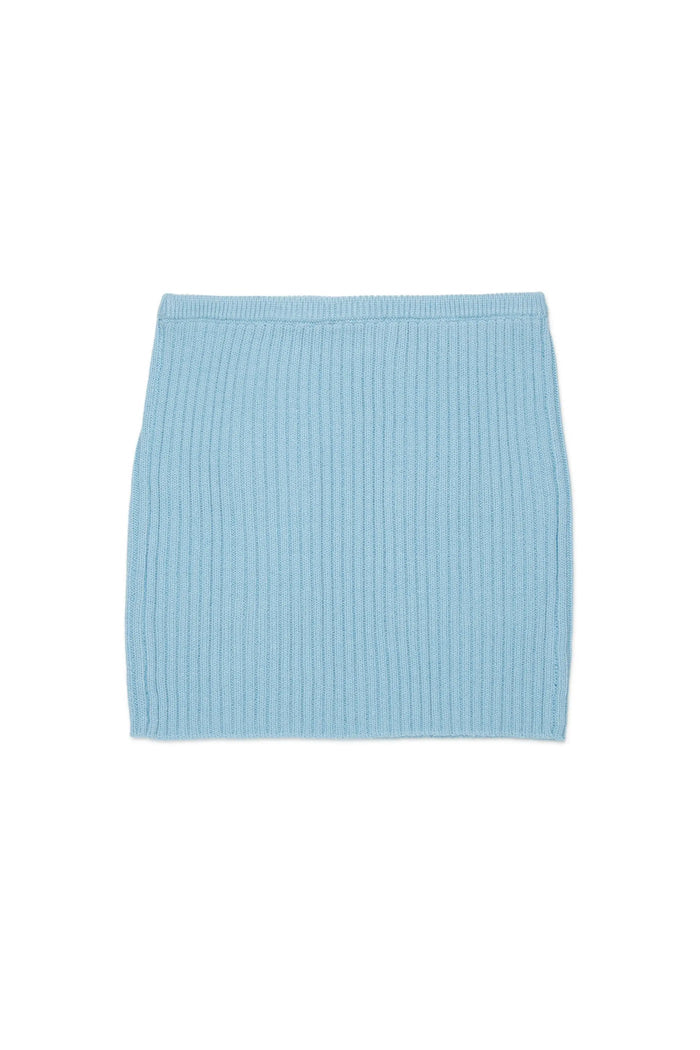 Ribbed-knit mini skirt with utility pockets