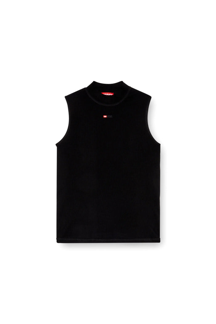 Ribbed tank top with mock neck