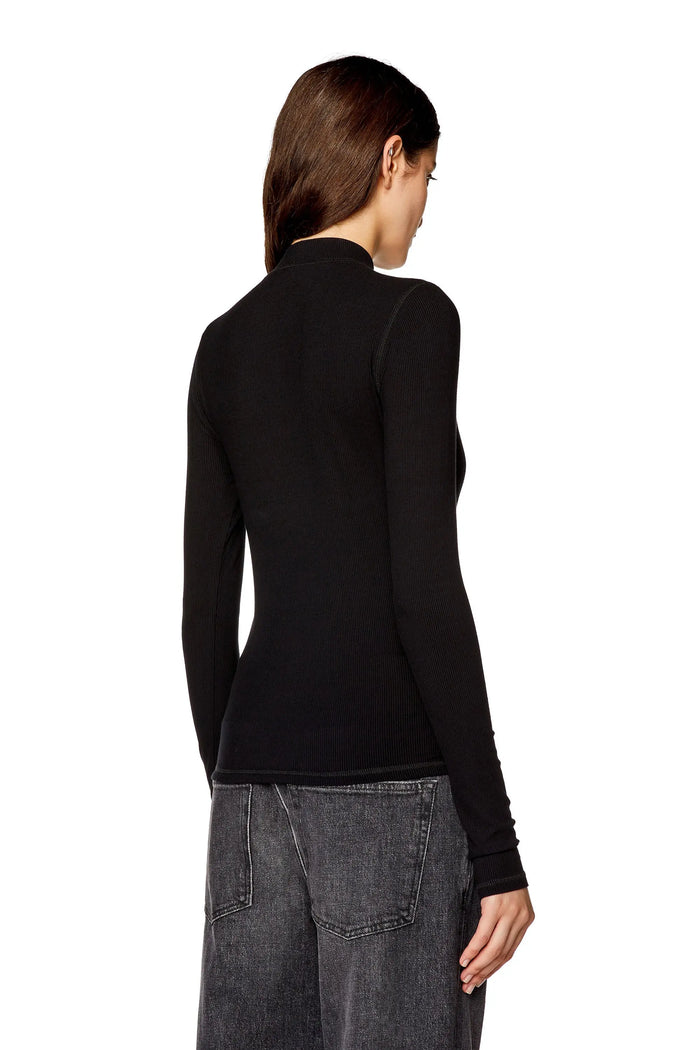 Ribbed top with mock neck