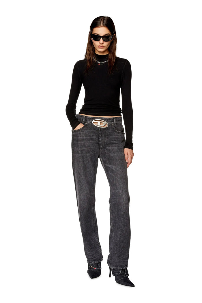 Ribbed top with mock neck