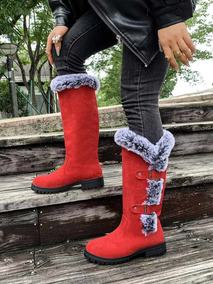 Round Toe Block Heels Boots