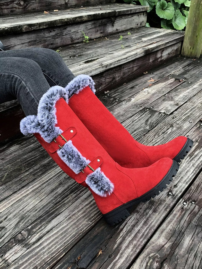 Round Toe Block Heels Boots
