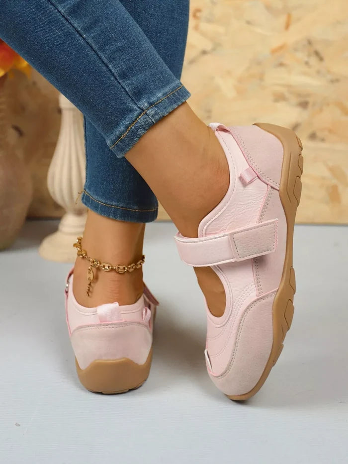 Round Toe Flats Velcro Strap Loafers