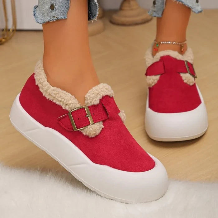 Round Toe Platform Slip-Ons